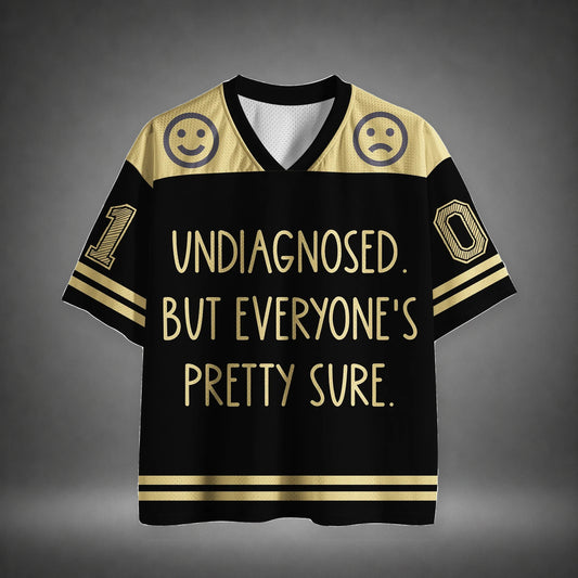 Men's Undiagnosed Quote Print Short Sleeve Funny Sports Jersey T-Shirt
