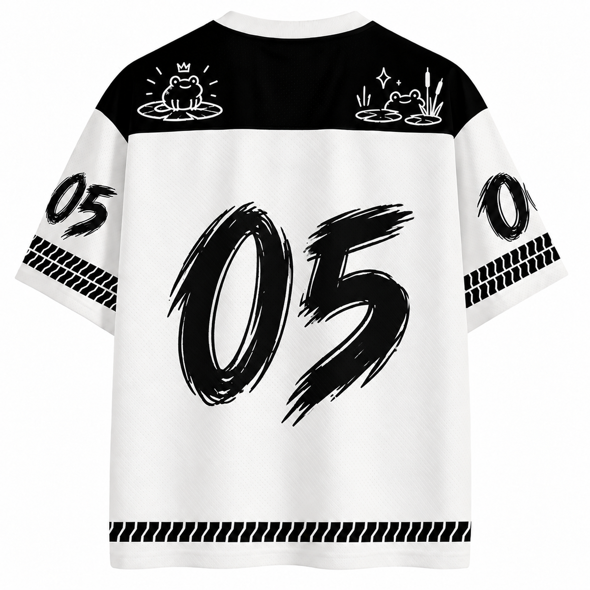 Men's Frog Number Graphic V-Neck Sports Jersey