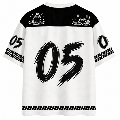 Men's Frog Number Graphic V-Neck Sports Jersey