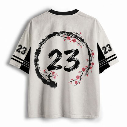 Men's White Number Graphic Sports Jersey