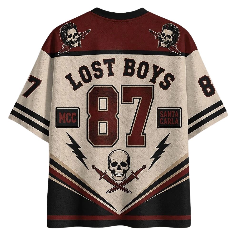 Men's Skull Number Graphic V-Neck Sports Jersey