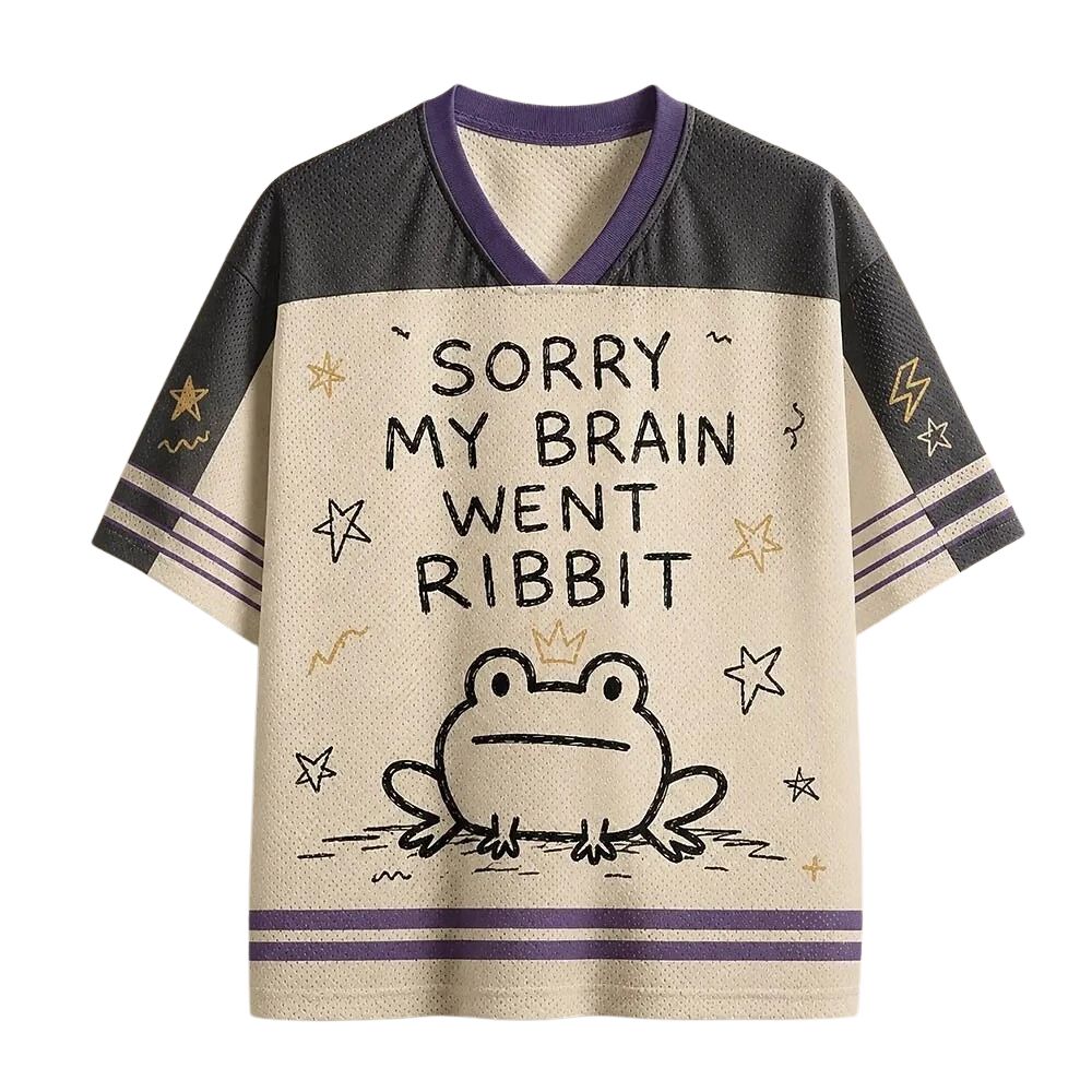 Men's Frog Number Graphic V-Neck Sports Jersey