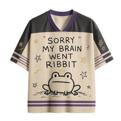 Men's Frog Number Graphic V-Neck Sports Jersey