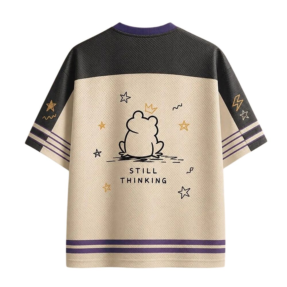 Men's Frog Number Graphic V-Neck Sports Jersey