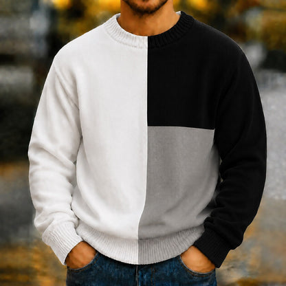 Split Panel Color Block Sweater