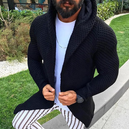 Hooded Open-Front Cardigan