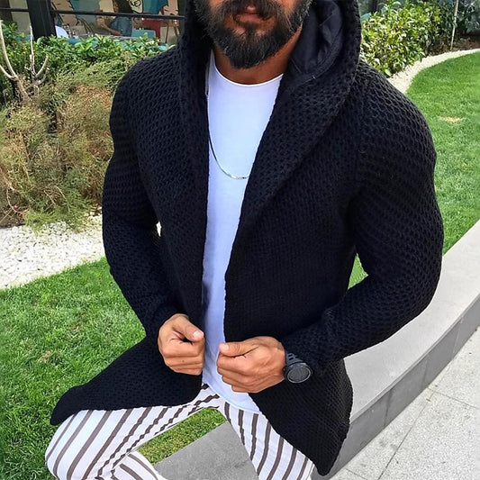 Hooded Open-Front Cardigan