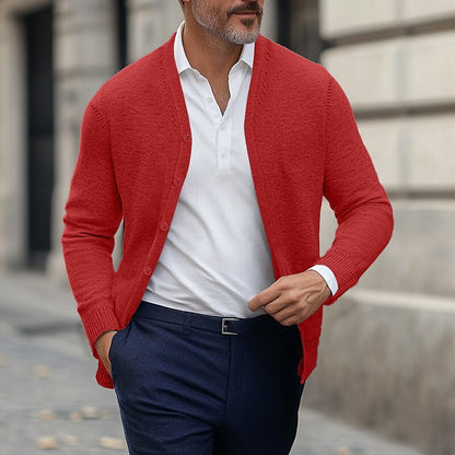 Fine Rib V-Neck Cardigan