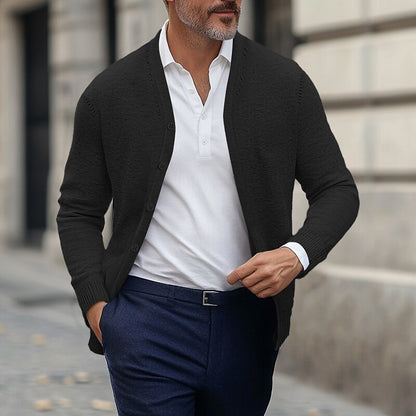 Fine Rib V-Neck Cardigan