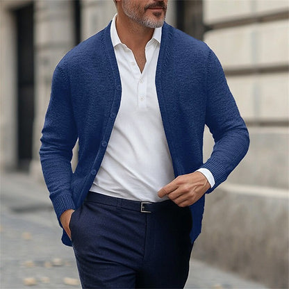 Fine Rib V-Neck Cardigan