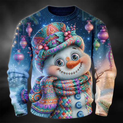 Pastel Snowman Winter Sweater