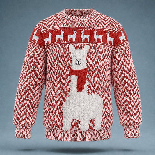 Scarf Llama Fair Isle Christmas Sweater