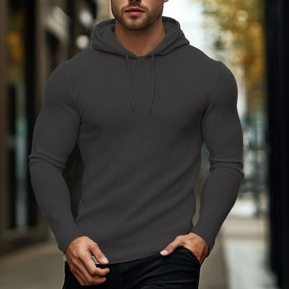 Classic Ribbed Drawstring Hoodie