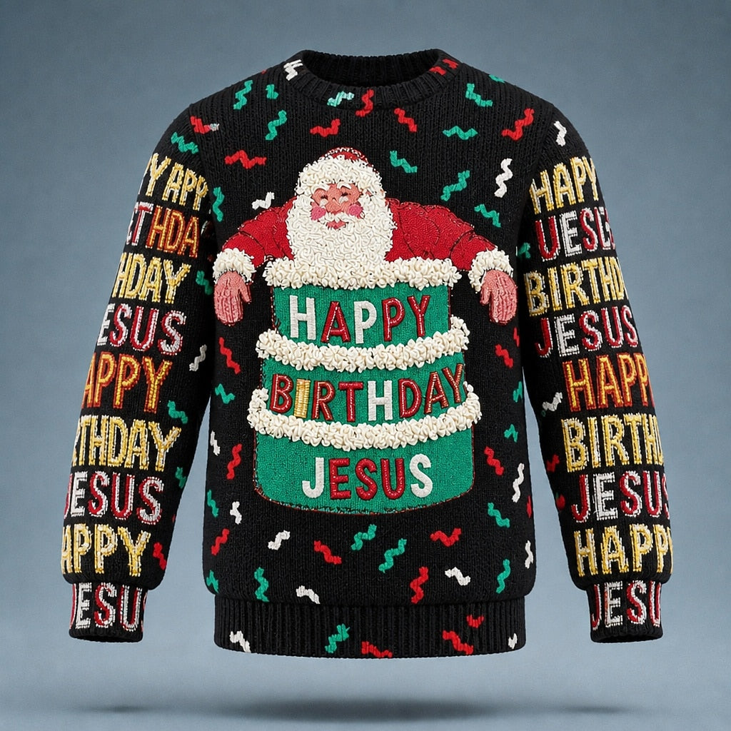 Happy Birthday Jesus Santa Sweater