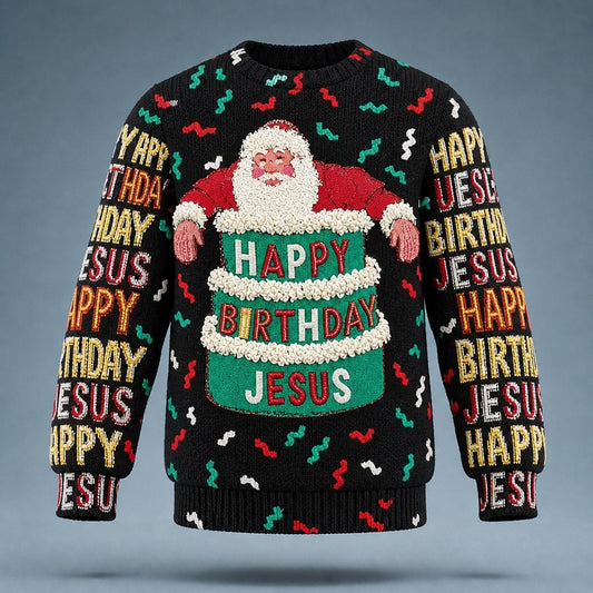 Happy Birthday Jesus Santa Sweater