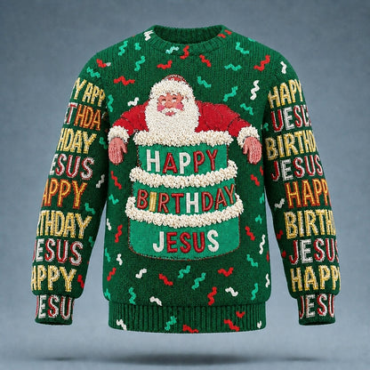 Happy Birthday Jesus Santa Sweater