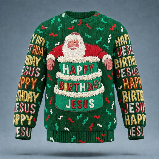 Happy Birthday Jesus Santa Sweater