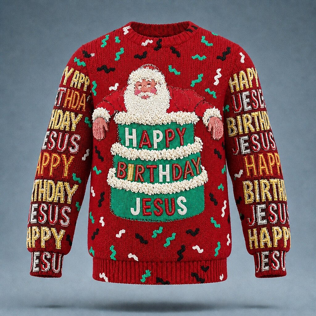 Happy Birthday Jesus Santa Sweater