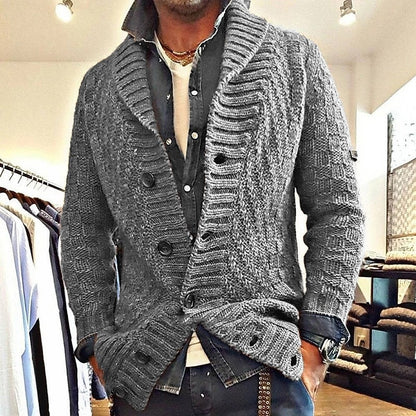 Deep Cable Shawl Cardigan