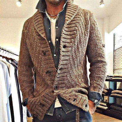 Deep Cable Shawl Cardigan