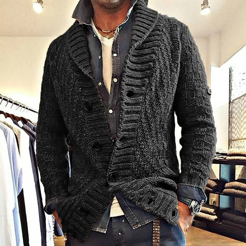 Deep Cable Shawl Cardigan