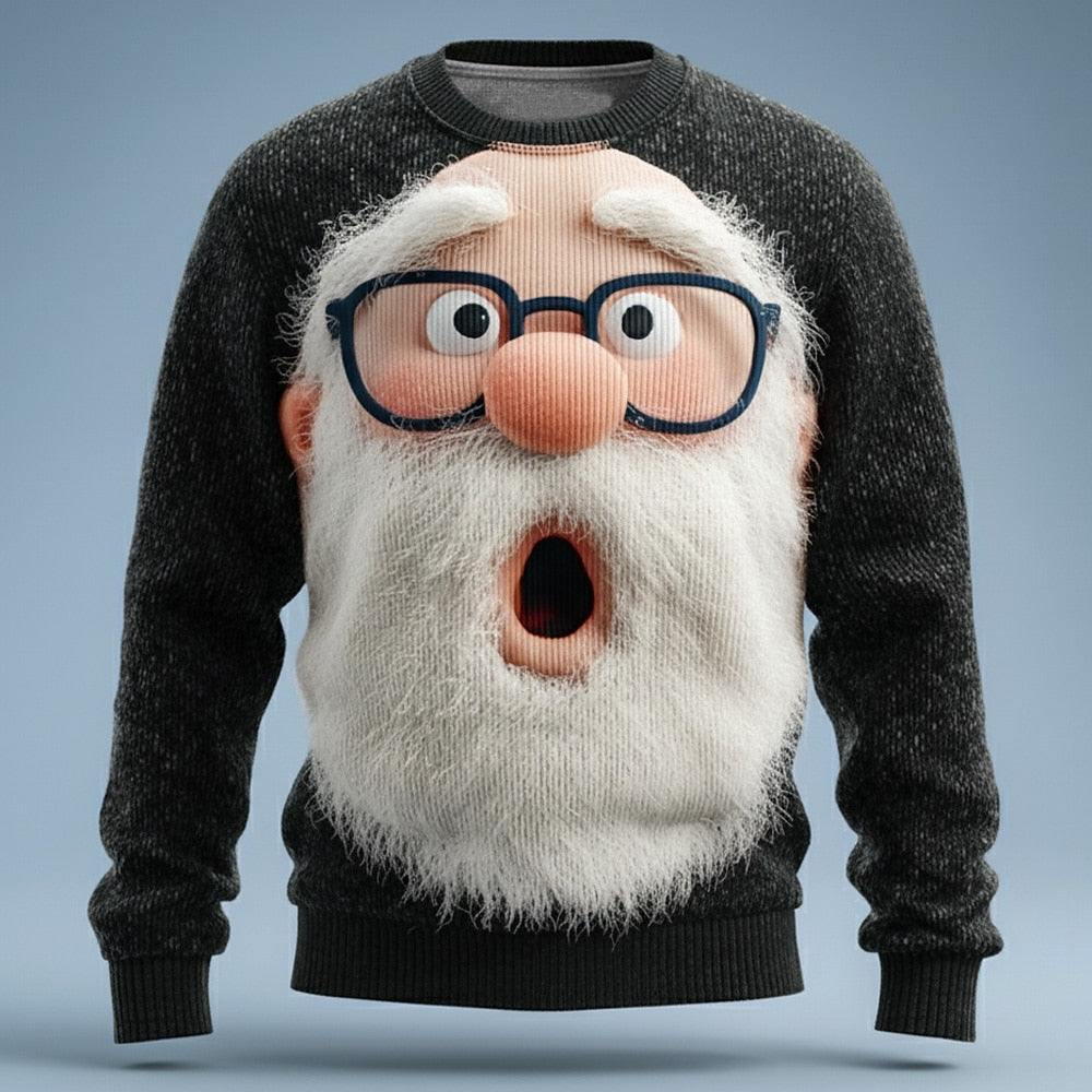 Open-Mouthed Santa Glasses Sweater