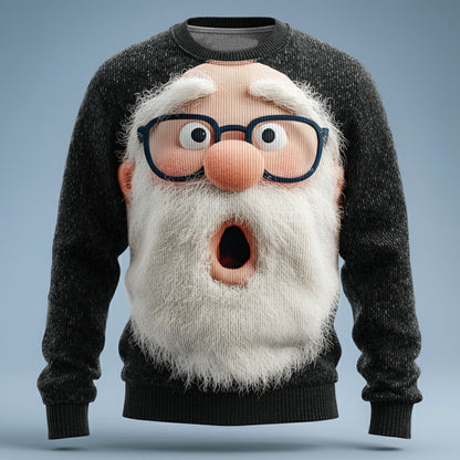 Open-Mouthed Santa Glasses Sweater