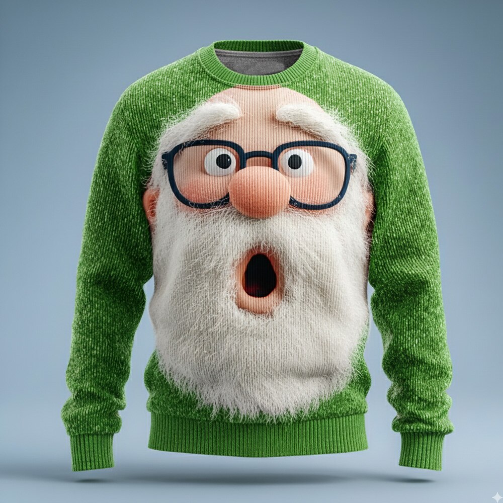 Open-Mouthed Santa Glasses Sweater