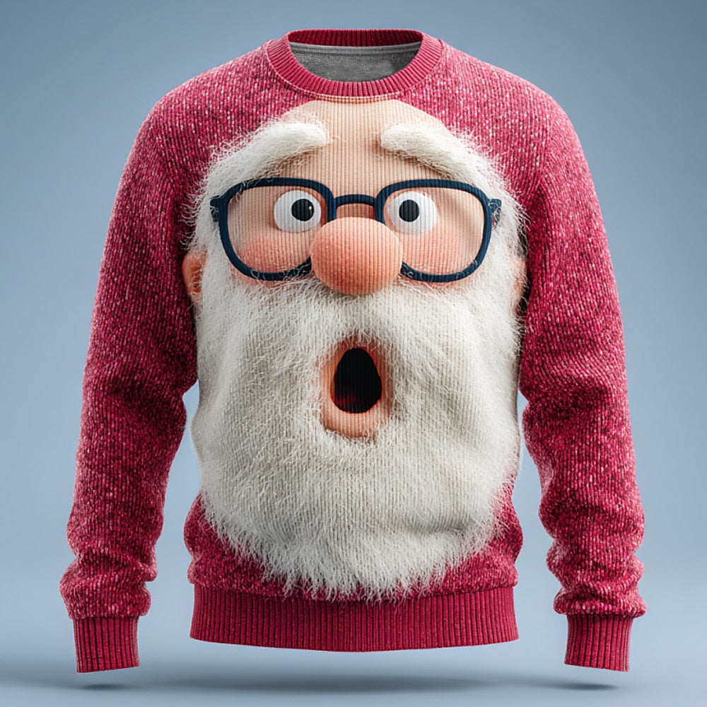 Open-Mouthed Santa Glasses Sweater