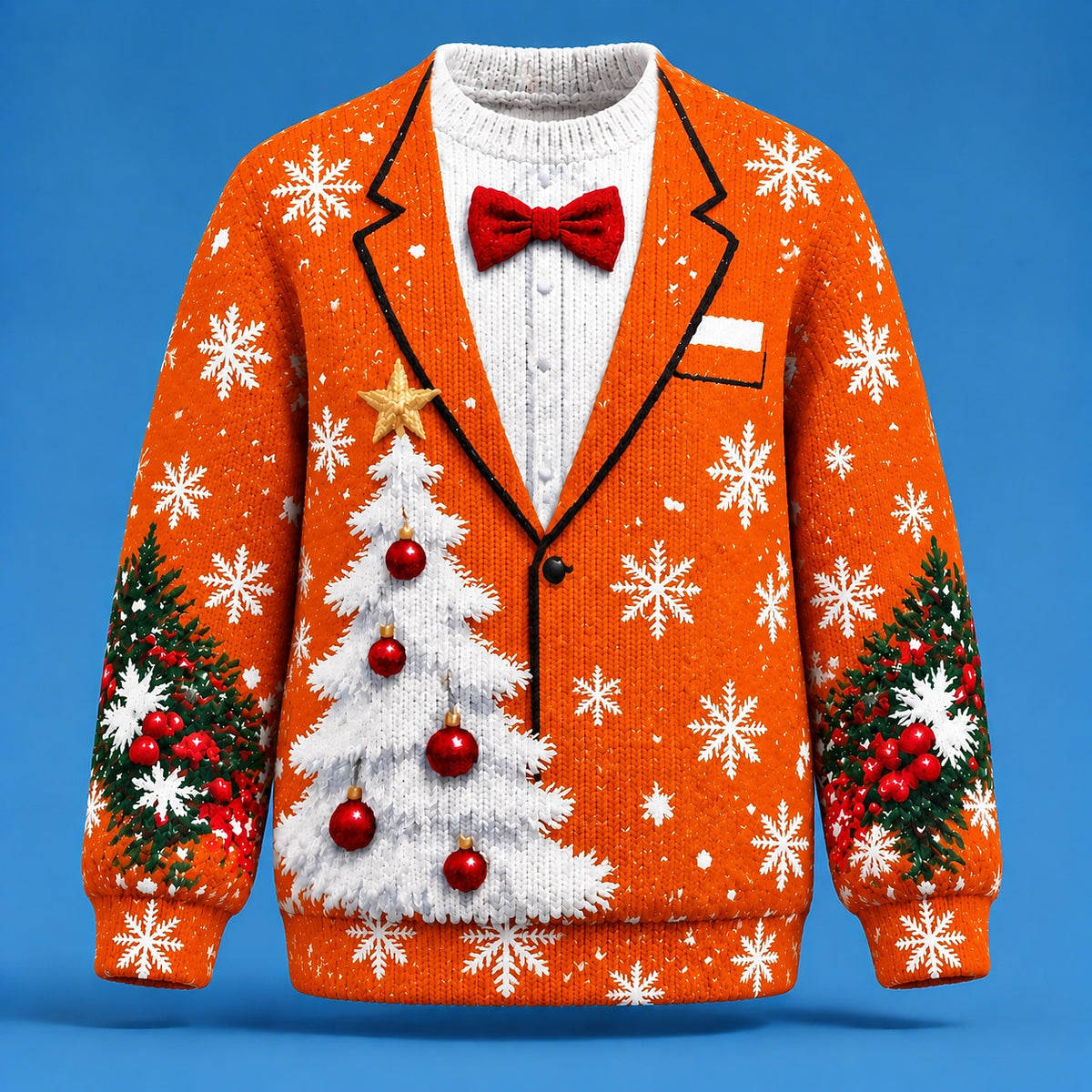 Christmas Tuxedo Tree Illusion Sweater