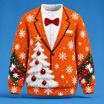 Christmas Tuxedo Tree Illusion Sweater