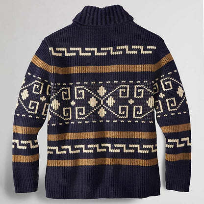 Geometric Band Zip Cardigan