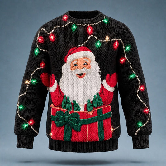 Santa Gift and Lights Christmas Sweater