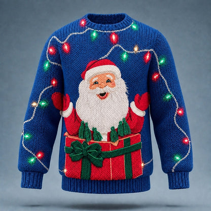 Santa Gift and Lights Christmas Sweater