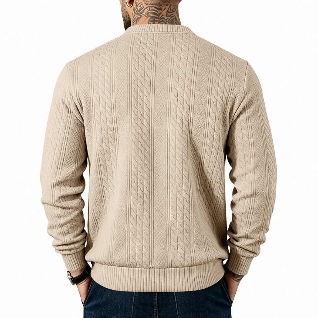 Cable Pocket V-Neck Cardigan