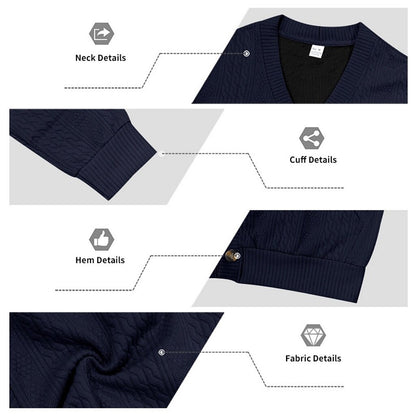 Cable Pocket V-Neck Cardigan