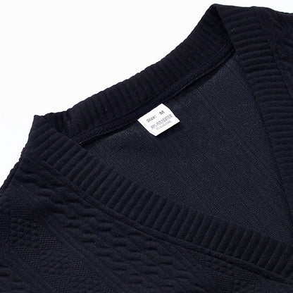 Cable Pocket V-Neck Cardigan