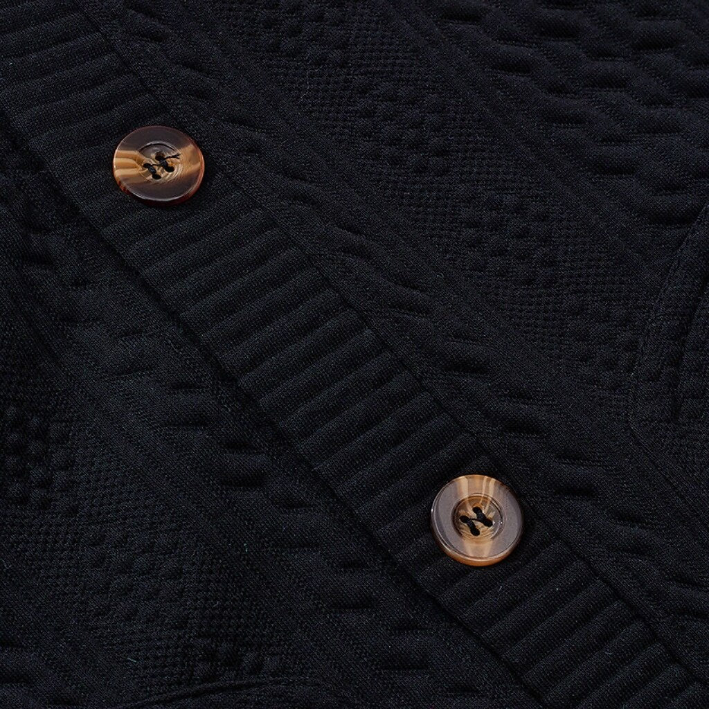 Cable Pocket V-Neck Cardigan
