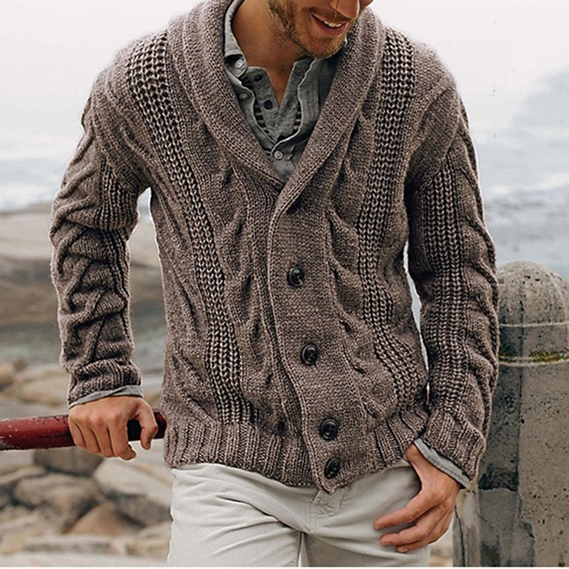 Braided Diamond Shawl Cardigan