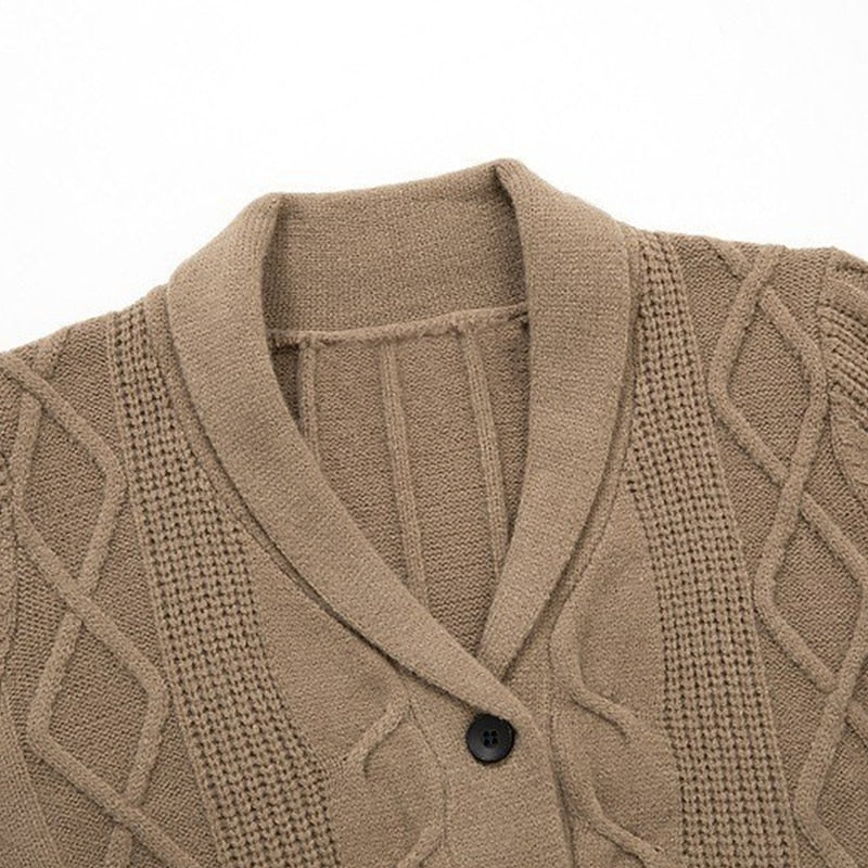Braided Diamond Shawl Cardigan