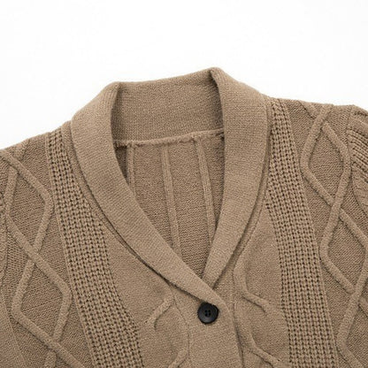 Braided Diamond Shawl Cardigan