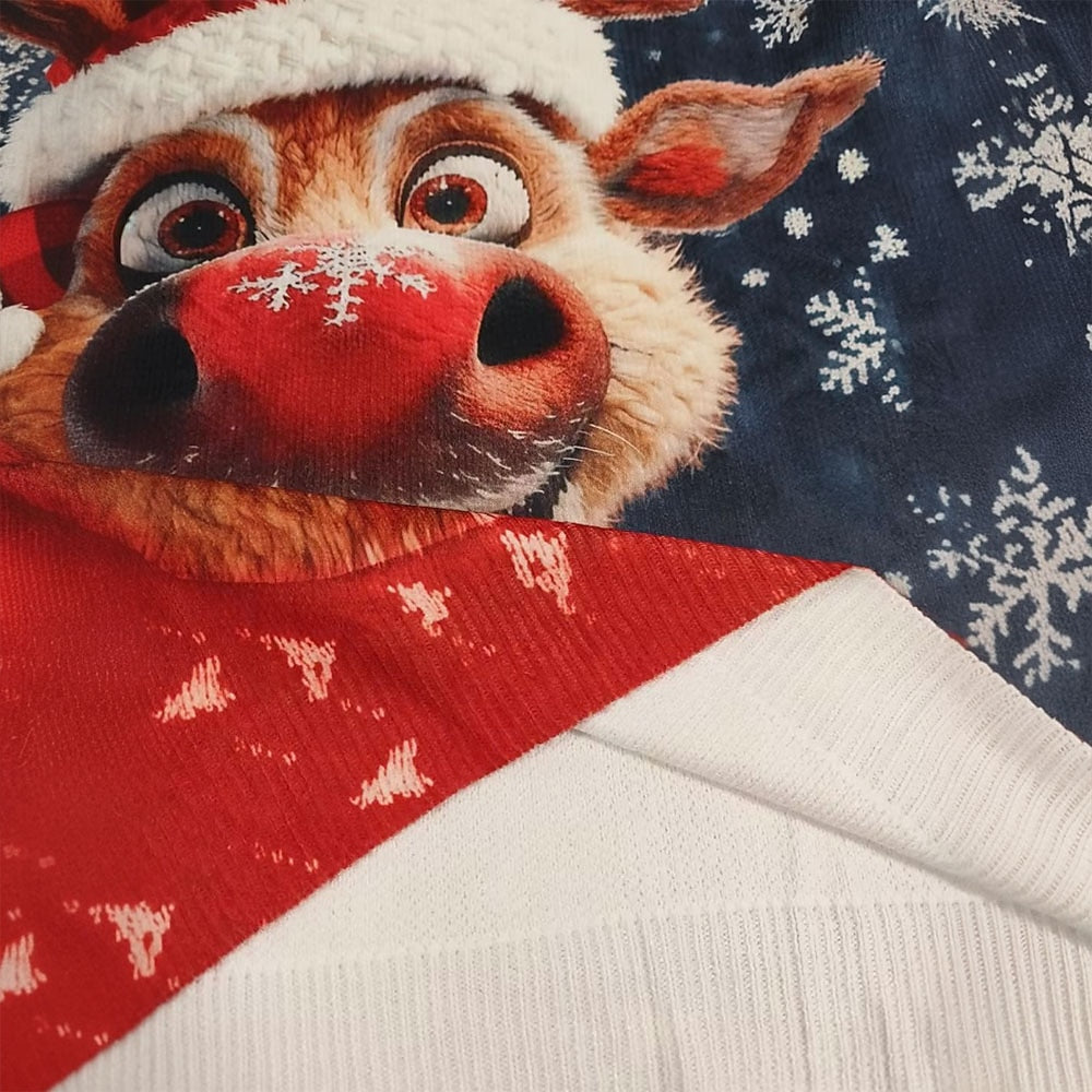 Red-Nose Reindeer Christmas Sweater