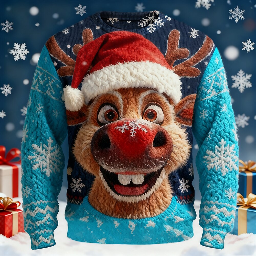 Red-Nose Reindeer Christmas Sweater