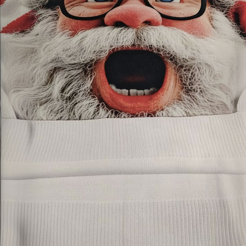 Surprised Santa Glasses Christmas Sweater
