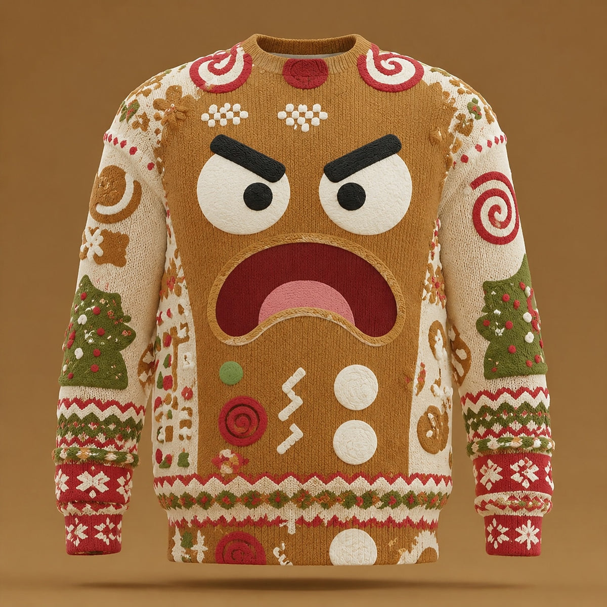 Angry Gingerbread Candy Sweater