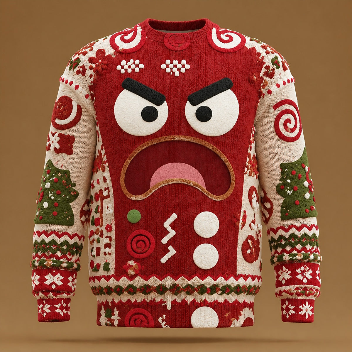 Angry Gingerbread Candy Sweater