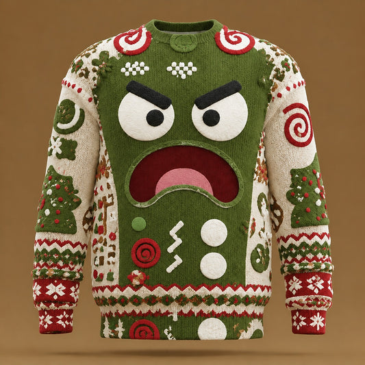 Angry Gingerbread Candy Sweater