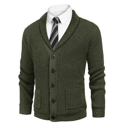 Ribbed Pocket V-Neck Cardigan