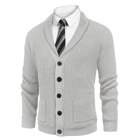 Ribbed Pocket V-Neck Cardigan