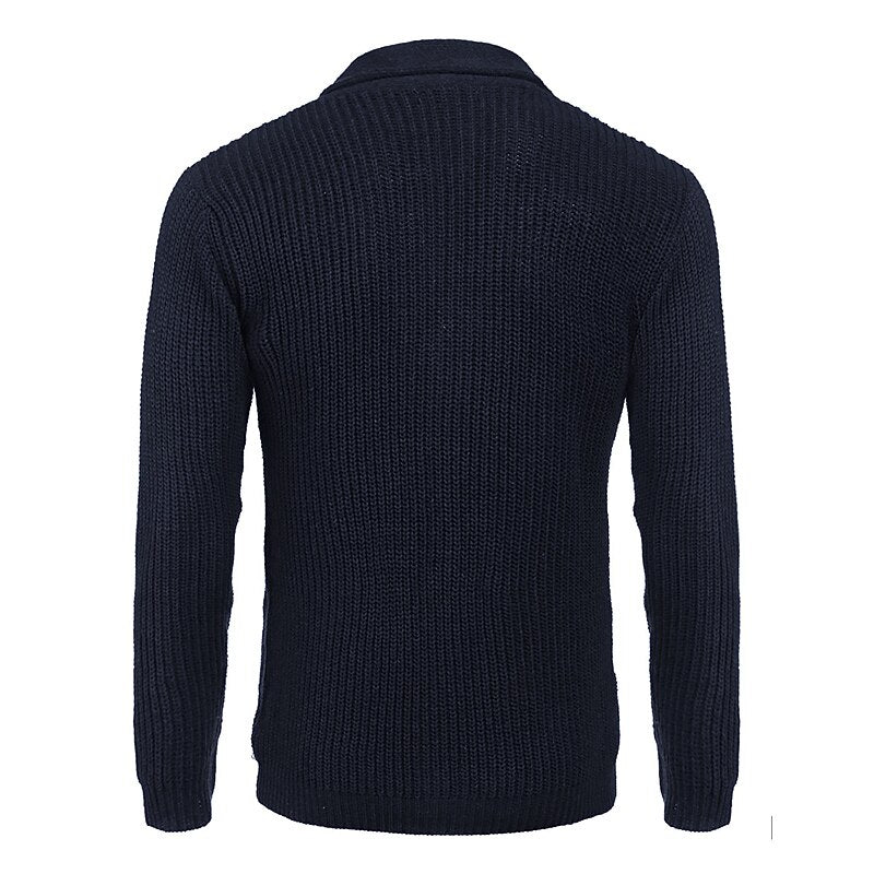 Ribbed Pocket V-Neck Cardigan